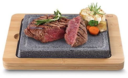 Artestia Sizzling Hot Stone, Deluxe da tavolo barbecue/barbecue/Hibachi/bistecchiera, Deluxe Stone Set
