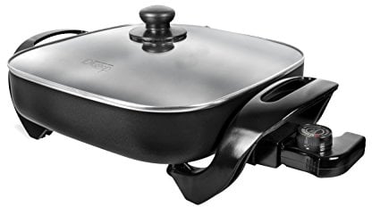 Italian Design - Plancha de Asar 1500W | Control Automático de Temperatura - 150 grados de Temperatura Máx - 300x300x60 mm - Tapa Incluida