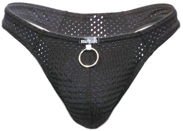 SpecialUnderwear Fashion Men Low-Rise Mesh Breathable Metal Hoop Ring Po Size:XXL