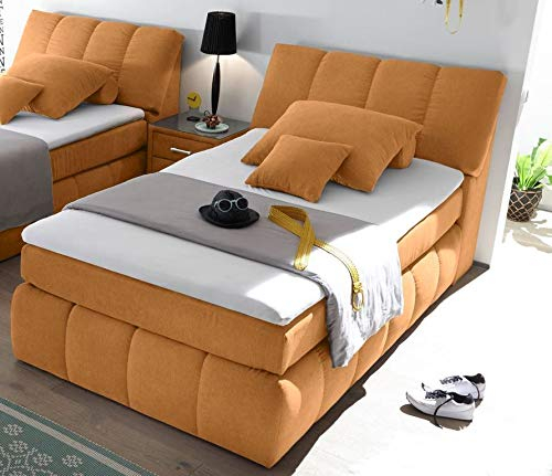Froschkönig24 Toledo 120x200 cm Boxspringbett Bett Orange