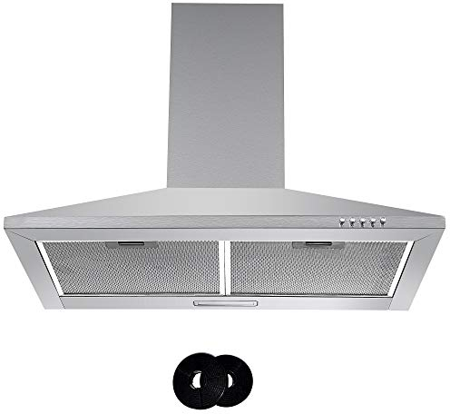Cookology 70cm Extractor Fan, Chimney Cooker Hood in Stainless Steel & Filters