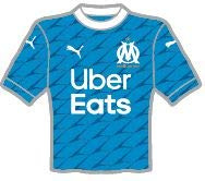 OM - Pin Maillot Away 2019-2020, Bleu, Unisex-Adulte, Manche Courte, Pin de Équipe de Sport, Accessoire de Collection pour Supporters de l'OM