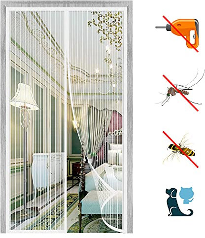 WAFWYY Zanzariera Magnetica,zanzariera Porta Magnetico di Alta qualità A Mani Libere, Full Frame, per Soggiorno Finestra