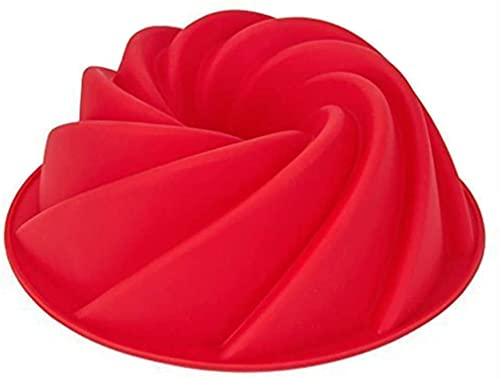 YIQI Stampo per torta in silicone da 9 pollici, stampo per torta rotondo scanalato, stampo antiaderente per gelatina, torta