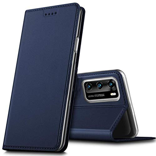 Verco Handyhülle für Huawei P40, Premium Handy Flip Cover für Huawei P40 Hülle [integr. Magnet] Book Case PU Leder Tasche, Blau