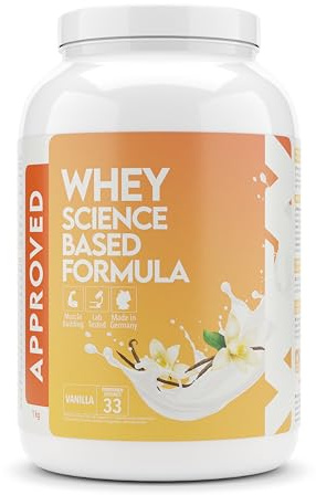 WFN Approved Whey Proteinpulver - Vanille - 1 kg - Mit Laktase - Sehr gut lösliches Eiweißpulver - Produziert & laborgeprüft in Deutschland
