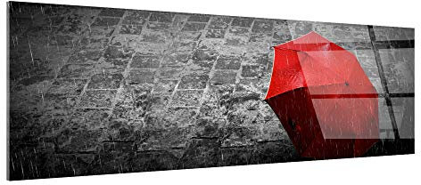 DECLINA Tableau mural moderne photo Sous la pluie, impression sur verre acrylique, cadre acrylique, décoration murale, art contemporain, ambiance urbaine, salon, chambre, bureau