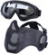 Yzpacc Taktische Airsoft Maskenbrille Set, Verstellbare Halbgesichtsmaske mit Ohrenschutz, Anti-UV, Airsoft Gläser, Augenschutz für Airsoft/BB/CS-Spiele/Jagd/Paintball/Shooting (TY)
