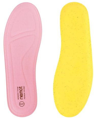 riemot Memory Foam Insoles for Men and Women,Replacement Shoe Inserts for Sports Shoes,Trainers,Sneakers,Work Boots and Walking Shoes,Comfort,Cushioning, Women Pink UK 6