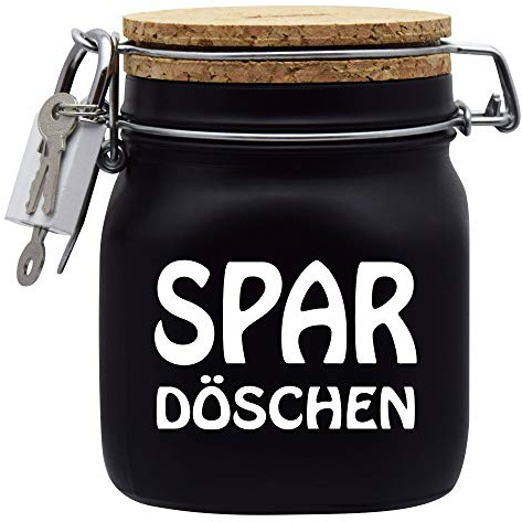 Spardose Spardöschen Geld Geschenk Idee Schwarz M