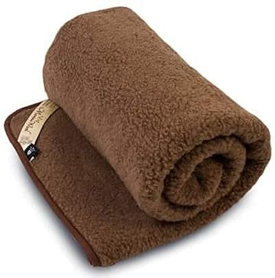 Wolldecke Schurwolldecke, Gewichtsdecke, Beschwerte Decke aus 100% Merino (Brown, 160 x 200)