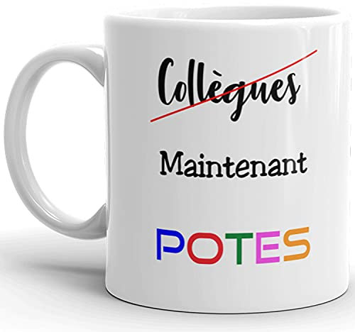 Mug Humour collègue potes tendresse amitié tasse drole céramique haute Qualité Idée Cadeau Originale retraite démission travail mutation bureau départ maladie licenciement Anniversaire Noël 325ml