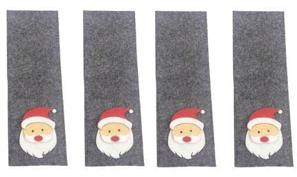 12er Set Weihnachten Besteckhalter Weihnachtsgeschirr Tasche, Weihnachtsmann Hirsch Tischdekoration Weihnachtsfeier Dekoration (fühlte)
