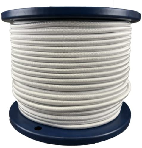 Elastic Bungee Rope White Shock Cord Stretch Tie Down Decoration Garden Furniture Crafts Camping Boating DIY (3, 8mm)