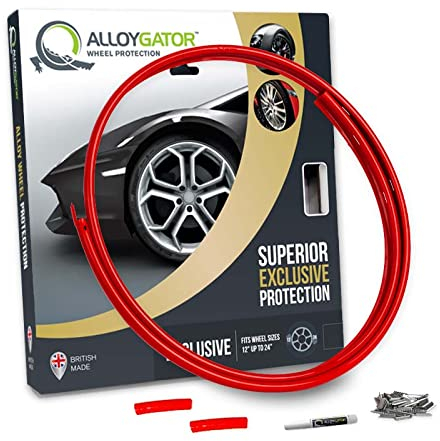 Perfil de Repuesto AlloyGator (Rojo) – Solo para 1 Llanta | Hasta 24” | Protección Contra Daños de Bordillos | Accesorio de Exterior sin Adhesivo