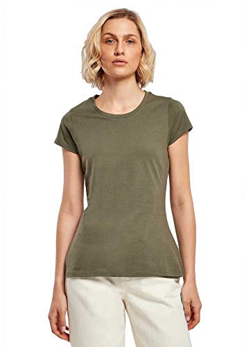 Build Your Brand Camiseta básica para Mujer, Verde Oliva, M