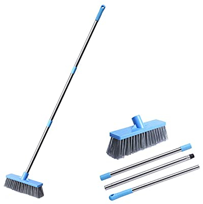 JEBBLAS Heavy Duty Floor Brush - Stiff Broom, Deck Scrubber with Handle