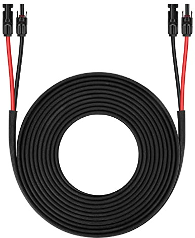 Shirbly Solar Panel Extension Cable - 6mm² 7.6M Twin Wire With Female & Male Connectors, Tinned Copper PV for Home, Boat, RV & Outdoor