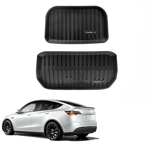 Pedigree Front Trunk mat& Rear Bottom Storage Trunk Liner for Tesla Model Y, All Weather Cargo Liner Mat Tesla Trunk Mats Interior Protection Liners, Pack of 2