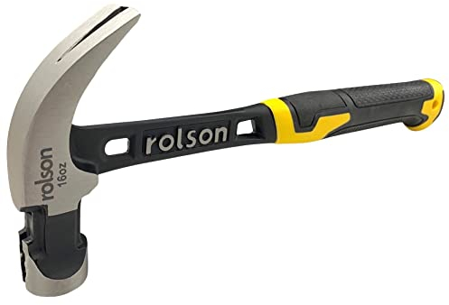 Rolson 10431 Martillo de garra forjado sólido 16 oz (450g)