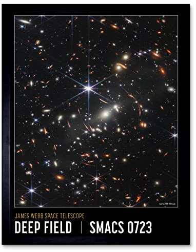 Artery8 NASA James Webb Space Telescope First Deep Field SMACS 0723 Poster Artwork Framed Wall Art Print 9X7 Inch