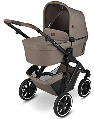 ABC Design 2 in 1 Kinderwagen Salsa 4 Air – Kombikinderwagen für Neugeborene & Babys – Inkl. Sportsitz Buggy & Tragewanne – Radfederung & Luftreifen - höhenverstellbares Kopfteil (nature)
