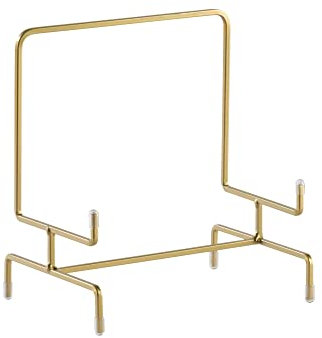 TRIPAR 11 Inch Gold Metal Display Stand Easel for Bowl and Platters, Cookbooks, Pictures, Deep Dishes