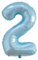 Vthoviwa 40 Zoll/18 Farbens Luftballon Zahlen 2 Perlblau, Luftballon 2. Geburtstag Foil Ballon, 0123456789,10-19,20-25,30,40,50,60,70,80,90, Folienballon 2 Party Dekoration Helium Unterstützen
