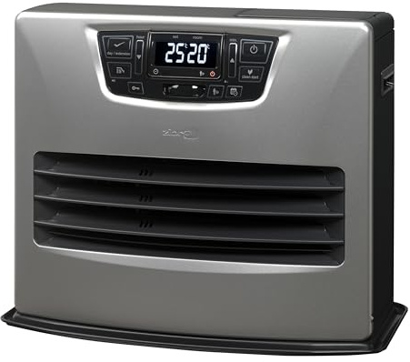 Zibro LC4047 Poêle à Pétrole Laser Électronique 4,65 kW, Argent et Noir, 76 m2, Programmable 24h, Télécommande