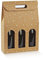 Scatola PORTABOTTIGLIE da 3 posti 27x9x38.5 cm con Finestre | PORTA BOTTIGLIE 3 VANI CON MANICO MATRIMONI EVENTI SPECIALI (Beige Galaxy)