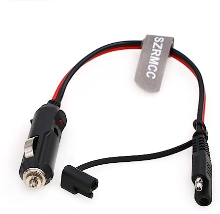 SZRMCC SAE-Akku-Ladekabel für Zigarettenanzünder, 12 V, Zigarettenanzünder-Stecker, Adapter auf 2-poligen SAE-Stecker, Schnellspanner, Ladekabel, für Auto Solar (1 x 1 m) (1 x 1 m)