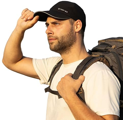 TOPEX wasserdichte Baseball Cap Herren XXL Running Cap Sommer Kappe Sonnenhut Basecap Großer Kopf Sports Golf Cap Tennis Laufkappe UV-Schutz XXL Schwarz