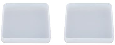Lot de 2 moules en silicone ronde/carré en résine pour sous-verre DIY Pad 8 cm, carré 8 cm