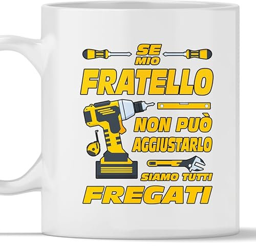 TeeDesign Taza de cerámica con el hermano - Idea de cumpleaños: Si Brother no puede arreglarlo, nadie puede hacerlo, regalo de Navidad