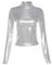 Women's Long Sleeve Shiny Tops, Metallic Liquid Mock Neck Turtleneck Tops, Slim Fit Casual Pullovers Tunic for Clubwear, Solid Leather Look Tee Top Blouse, Sexy Party Tank Tops Dance Club T-Shirt