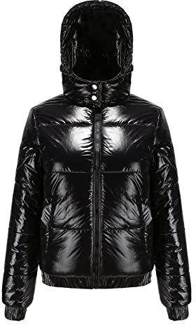 Vestes d'hiver matelassées pour femmes, manteau matelassé métallisé, doudoune légère d'hiver à capuche, manteau matelassé à capuche, imperméable et coupe-vent, manteau chaud pour l'extérieur, vêtement