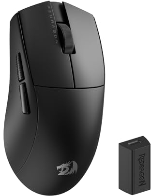 Redragon M916 PRO 3-Mode Wireless Gaming Mouse, Hype-Speed 4K Polling Rate, 49G Ultra-Light 26K DPI Gamer Mouse w/Ergonomic Natural Grip Build, Redefinable Macro Buttons, Software Supported