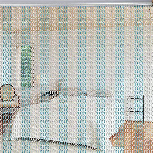 KIMISS Tenda Diuminio 126X205 Aluminum Cortina De Cadena De Aluminio 90 * 214.5Cm Aluminium Metal Chain Strip Curtain Fly Decoration Door Screen
