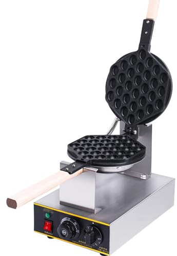 DFANCE Bubble Waffle Maker de Estilo de Hong Kong 1400W,Placa de Horneado Intercambiable y Antiadherente,Maquina De Gofres Gofrera Profesional Waffle Bubbles para Restaurante(Size:Cabeza única)