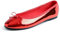 Feversole Women's Macaroon Colorful Memory Foam Cushion Ballet Flat Pumps Mirror Red UK Size 7