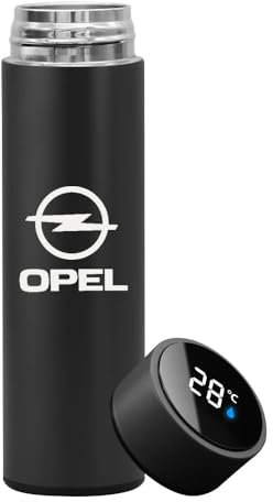 Auto Thermobecher für Opel Astra K 2019-2021, Thermosflasche Thermoskanne mit Temperatur Anzeige Auslaufsicher Edelstahl Isolierbecher Kaffeebecher to Go Reisebecher Auto Zubehör,A