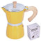 HEEPDD Mocha Pot, Stainless Steel Electric Coffee Maker 300ML Coffee Pot Moka Maker Italian Coffee Machine Maker Stovetop Maker Makes Real Italian Coffee for Gas Stove E (Yellow)