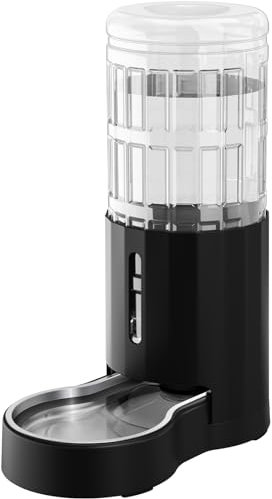 JUNSPOW Distributeur d'eau en Acier Inoxydable 9 L pour Animaux de Compagnie, Grande capacité, sans électricité et Distributeur d'eau Automatique Ultra Silencieux pour Grands Chiens/Maison