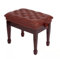 Meiiron Klavierbank im Vintage-Stil aus PU-Leder, Einzelhocker mit dickem Kissen und zusätzlichem Notenfach – Klavierstuhl mit Massivholzkonstruktion – Höhenverstellbar 48–58 cm(Brownish red)