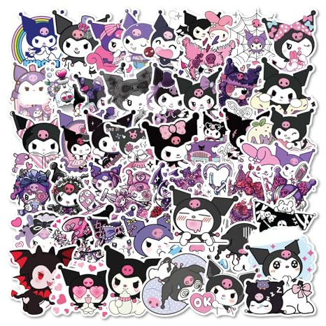 Krilucly Kawaii Anime & Cartoon Stickers 50pcs Multicolor Plastic per Bambini & Giovani Laptop Skateboard Bicicletta Scrapbook