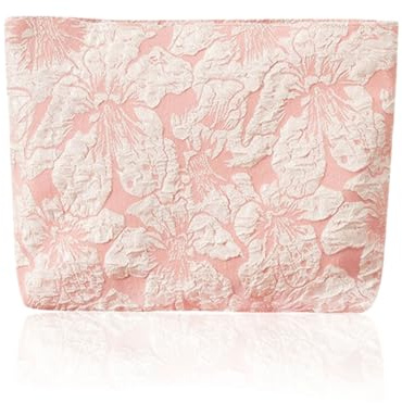 MOPZIJA trousse de toilette femme,trousse maquillage femme,Trousse de Toilette Voyage, Trousses de Maquillage en Toile, Cosmétiques à Glissière Portable, Sac de Organiseur Cosmétique Femme,rose