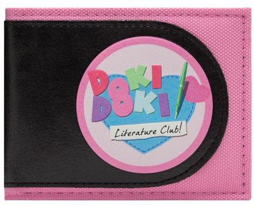 PocketGear Doki Doki Visual Novel Literature Club! Dark Twists Wallet Bi-Fold ID & Card Holder, Pink