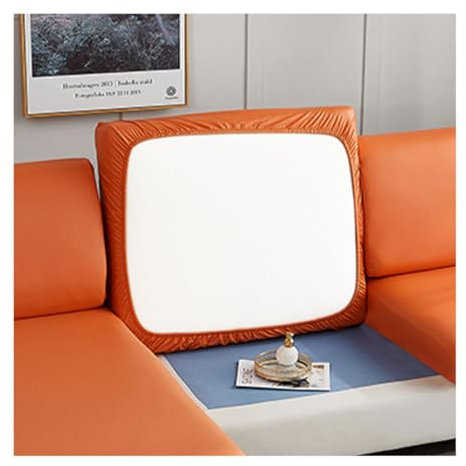 YYDSWTW Sofa-Sitzkissenbezug – Stretch-Schonbezüge, 3-Sitzer-Eckcouch, hohe Bezüge, Stoffschutz, Rutschfester Möbel-Schonbezug orange 3Sitzer