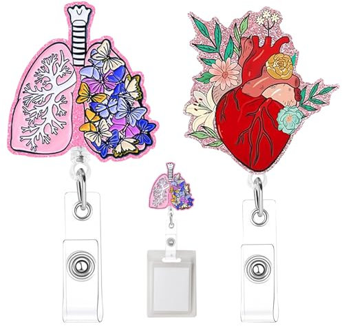 BSITSSS 2 Pièces Badge Enrouleur, Porte-Badges Avec Clip Rétractable, Infirmière Porte-Badge pour Les Médecins et Le Personnel Cadeau D'étudiant
