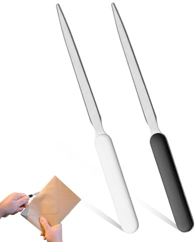 HABNI 2 Pièces Ouvre-Lettres Avec Poignée En Plastique, Ouvre Lettre Élégant, Coupe Papier En Fer Et Acier, 19.5 Cm